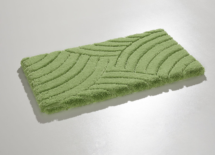 Badmatten - Barefoot zachte Magicsoft badkamerset, in Größe 100 (Matje, halfrond 50/80 cm) bis 112 (Toiletdekselafdekking 47/50 cm), in Farbe HELLGRÜN Ansicht 1