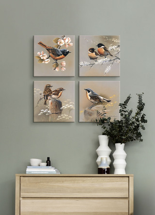 Schilderijenset, 4 stuks