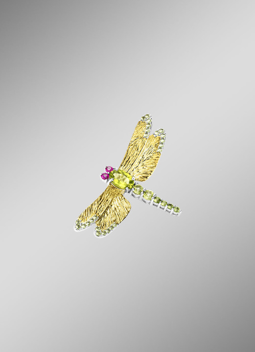 Sierspelden/broches - Libellespeld in zilver, in Farbe NEE Ansicht 1