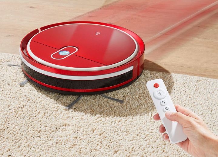 Met batterij - Robotstofzuiger met afstandsbediening, in Farbe ROT Ansicht 1