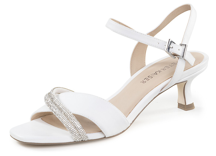 Sandalettes & slippers - Peter Kaiser sandalen met strass steentjes, in Größe 4 bis 8, in Farbe WEISS Ansicht 1