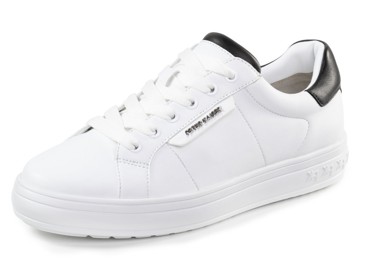Instappers & veterschoenen - Peter Kaiser vetersneakers van nappaleer, in Größe 3 1/2 bis 8, in Farbe WEISS Ansicht 1