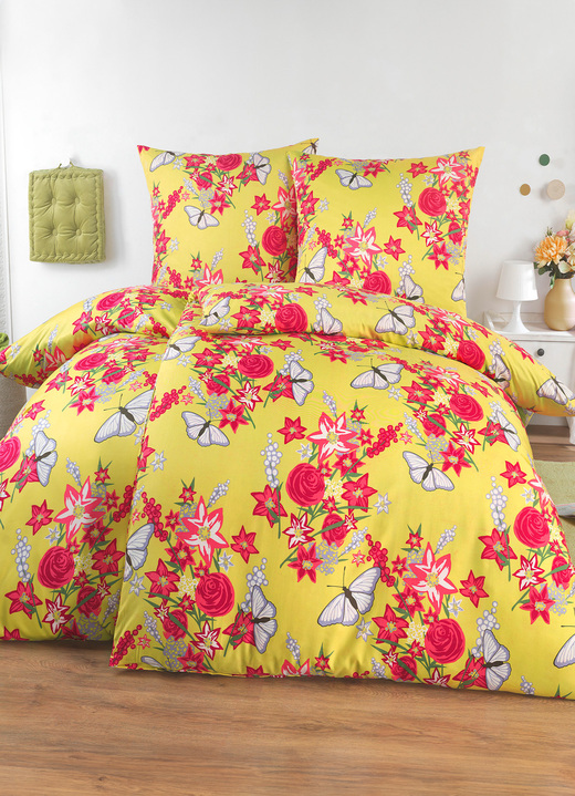 Beddengoed - Microvezel beddengoedset van Grundr, in Größe 111 (40/80 cm + 135/200 cm) bis 115 (80/80 cm + 155/220 cm), in Farbe GRÜN Ansicht 1