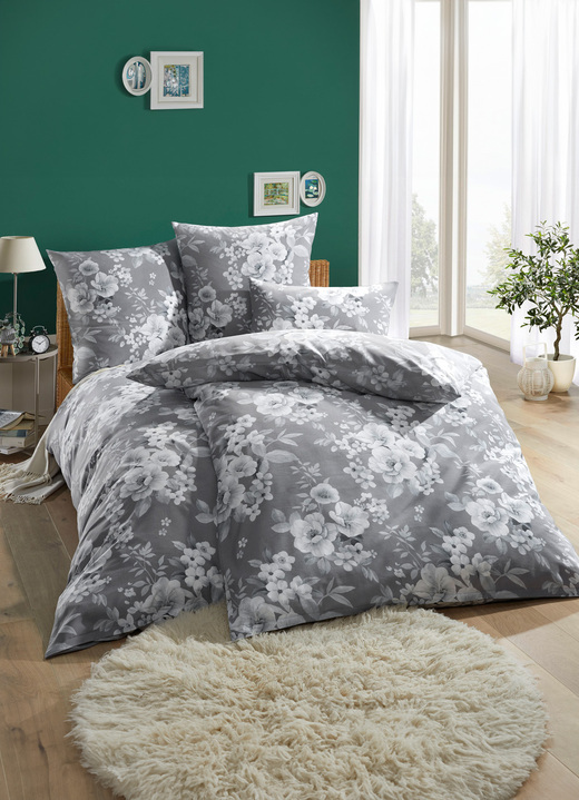 Beddengoed - Beddengoedset, in Größe 111 (40/80 cm + 135/200 cm) bis 412 (4-delige voordelige set), in Farbe GRAU