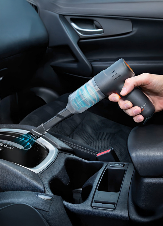 Met batterij - 2-in-1 mini draadloze handstofzuiger, in Farbe SCHWARZ Ansicht 1