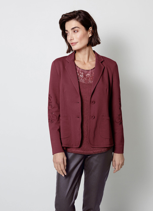 Blazer - Blazer met mooi borduursel, in Größe 038 bis 052, in Farbe WEINROT Ansicht 1