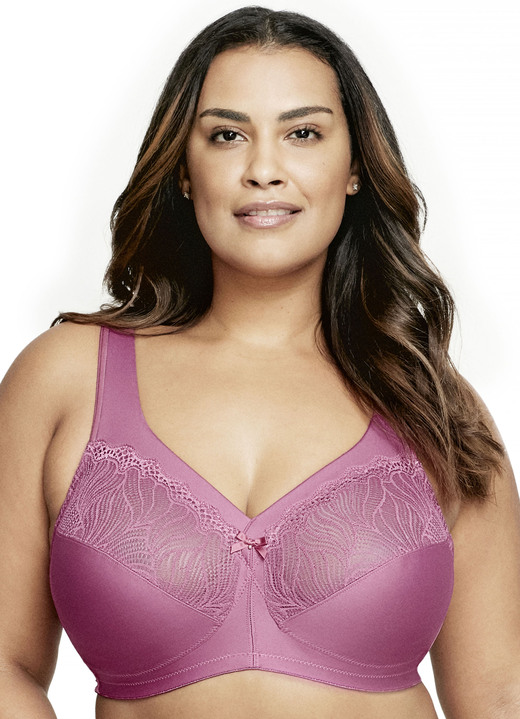 Damesondergoed - Glamorise kanten steunbeha, in Größe 080 bis 120, in Cup H, in Farbe AZALEA Ansicht 1