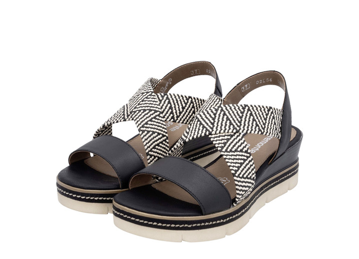 Sandalettes & slippers - Remonte sandalen met gevlochten details, in Größe 036 bis 042, in Farbe SCHWARZ-CREME Ansicht 1