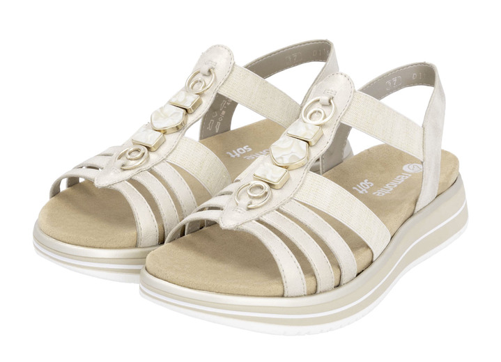 Sandalettes & slippers - Remonte Riemchen-Sandale mit Metallschmuck, in Größe 036 bis 042, in Farbe MATTGOLD Ansicht 1