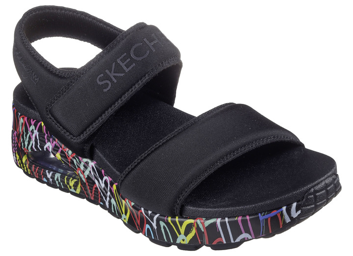 Sandalettes & slippers - SKECHERS sandaal gemaakt van gewatteerd textielmateriaal, in Größe 036 bis 041, in Farbe ZWART Ansicht 1