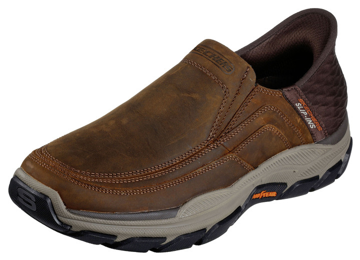 Instappers & veterschoenen - SKECHERS, comfortabele herenpantoffels, met voorgevormde instaphak, in Größe 040 bis 046, in Farbe DUNKELBRAUN Ansicht 1