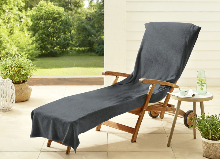 Kussen - Dyckhoff beschermhoezen van badstof, in Größe 300 (voor hoge rugleuningen, ca. 60x130 cm) bis 301 (voor ligstoelen, ca. 70x200 cm), in Farbe ANTRACIET Ansicht 1
