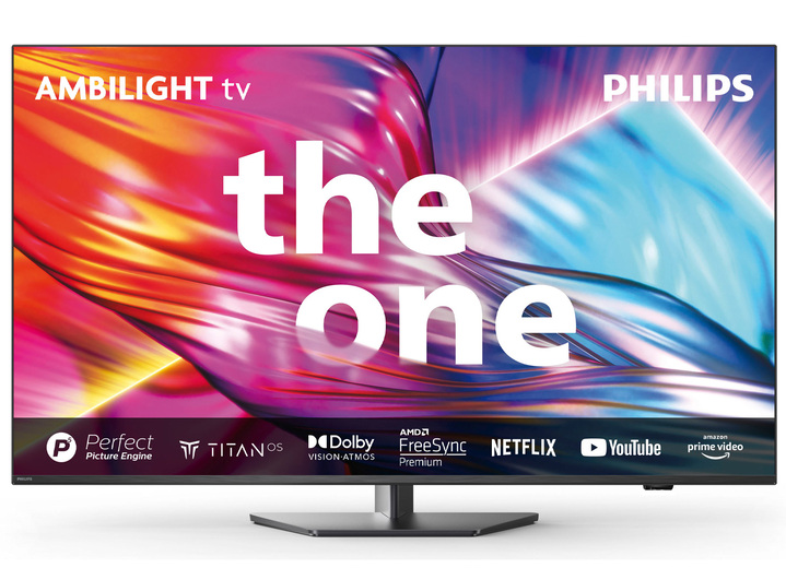 TV - Philips The One 4K Ultra-HD Ambilight LED-tv, in Farbe ANTRACIET Ansicht 1