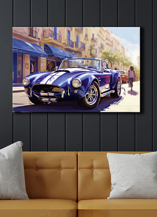 Klassieke auto "Cobra" als hoogwaardig canvas schilderij