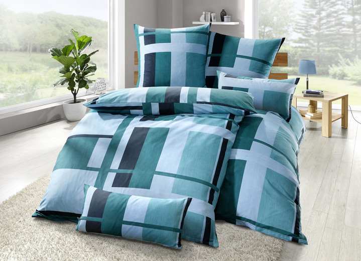 Beddengoed - beddengoedset, in Größe 111 (40/80 cm + 135/200 cm) bis 115 (80/80 cm + 155/220 cm), in Farbe PETROL Ansicht 1