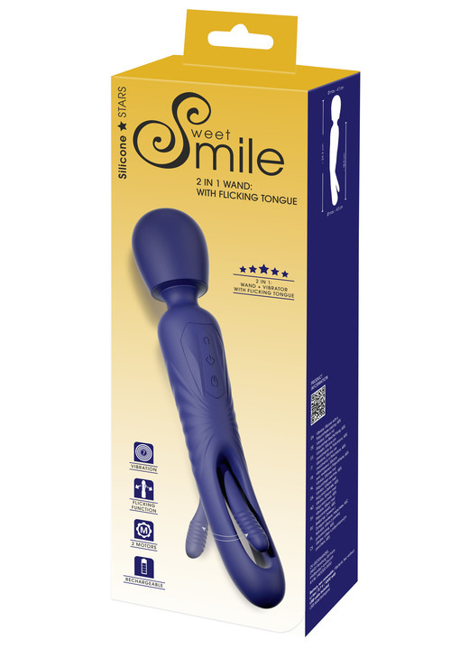 Erotiek - Handige 2-in-1 massagestick, in Farbe BLAU Ansicht 1