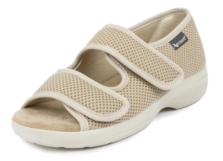 Sandalen & slippers - Klittenbandsandalen voor dames en heren, in Größe 036 bis 046, in Farbe BEIGE, in Ausführung Comfort klittenbandsandaal met 2 klittenbandsluitingen Ansicht 1