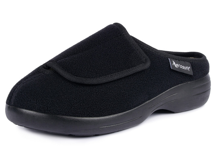 Sandalen & slippers - Klittenbandmuiltjes voor dames en heren, in Größe 036 bis 046, in Farbe SCHWARZ