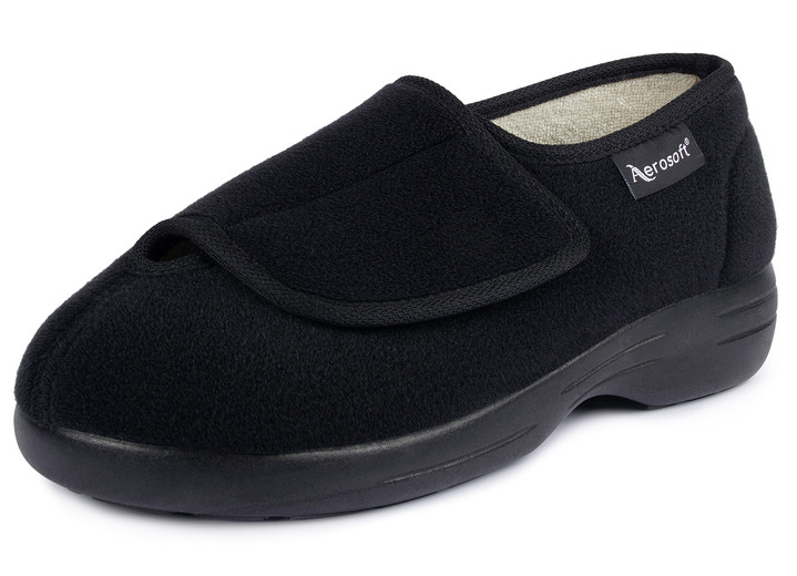 Instappers & veterschoenen - Klittenband lage schoen voor dames en heren, in Größe 036 bis 046, in Farbe SCHWARZ Ansicht 1