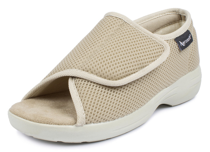 Sandalen & slippers - Klittenbandsandalen voor dames en heren, in Größe 036 bis 046, in Farbe BEIGE, in Ausführung Klittenbandsandaal met 1 klittenbandsluiting Ansicht 1