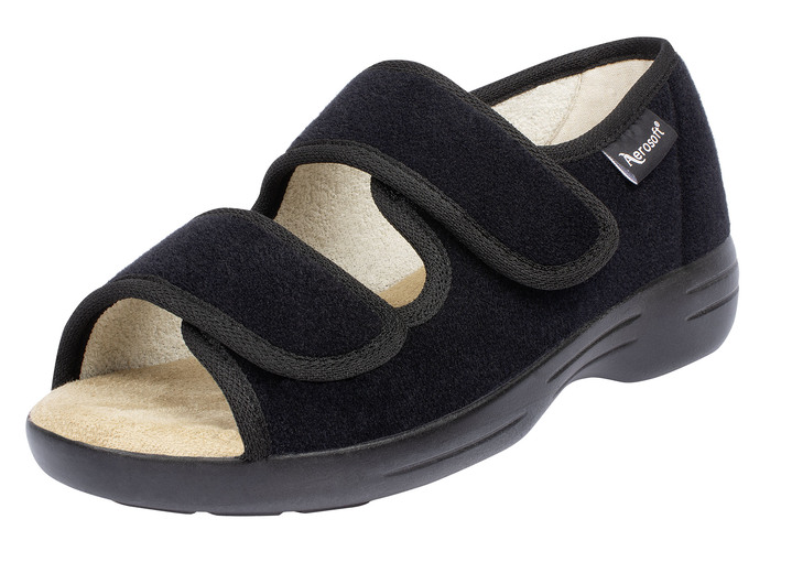 Sandalen & slippers - Klittenbandsandalen voor dames en heren, in Größe 036 bis 046, in Farbe SCHWARZ