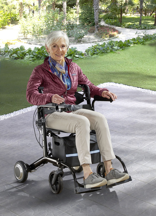 Mobiliteit - Elektrische rolstoel/rollator 2-in-1, in Farbe ZWART Ansicht 1