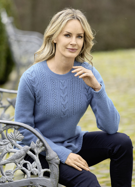 Truien - Trui met gemengde textuur, in Größe 038 bis 054, in Farbe BLAUW Ansicht 1