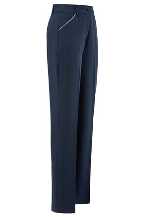Broek met zilveren contrastbies