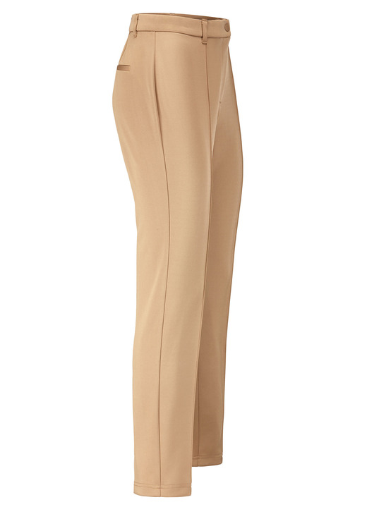Broek met knoop- en ritssluiting - Elegante glinsterende broek, in Größe 018 bis 052, in Farbe CAMEL Ansicht 1