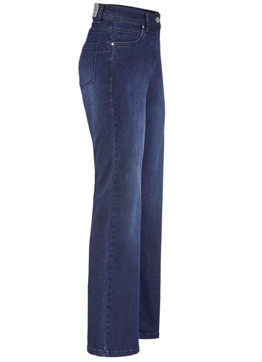 Broek met knoop- en ritssluiting - Jeans met modieuze beenwijdte Broek met knoop- en ritssluiting - Jeans met modieuze beenwijdte, in Größe 018 bis 052, in Farbe DUNKELBLAU