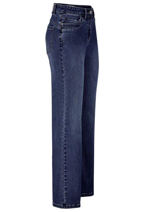 Broek met knoop- en ritssluiting - 5-pocket jeans, in Größe 017 bis 050, in Farbe DONKERBLAUW Ansicht 1