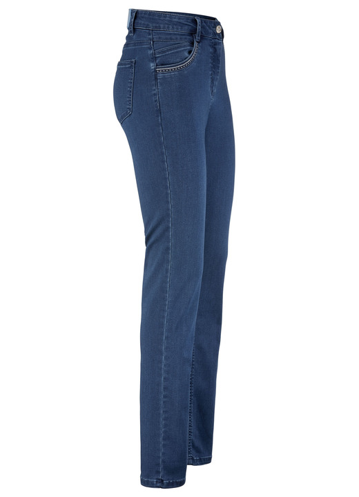 Broek met knoop- en ritssluiting - 5-pocket jeans, in Größe 018 bis 052, in Farbe DENIMBLAUW Ansicht 1