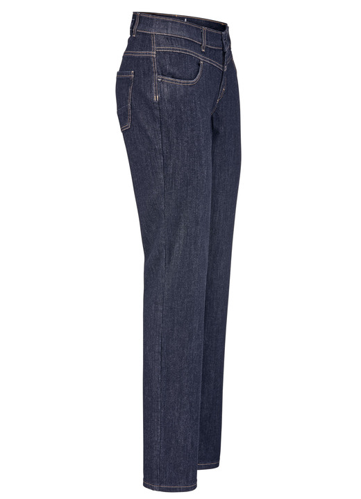 Broek met knoop- en ritssluiting - Magic jeans met figuurcorrigerend jeanszadel Broek met knoop- en ritssluiting - Magic jeans met figuurcorrigerend jeanszadel, in Größe 017 bis 052, in Farbe DUNKELBLAU
