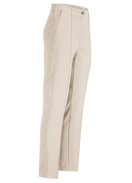 Broeken met elastische band - Broek met een getailleerde tailleband, in Größe 018 bis 052, in Farbe BEIGE Ansicht 1