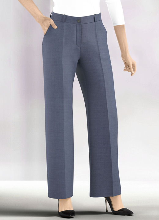 Broek met knoop- en ritssluiting - Wijde broek, in Größe 019 bis 054, in Farbe ROOKBLAUW Ansicht 1