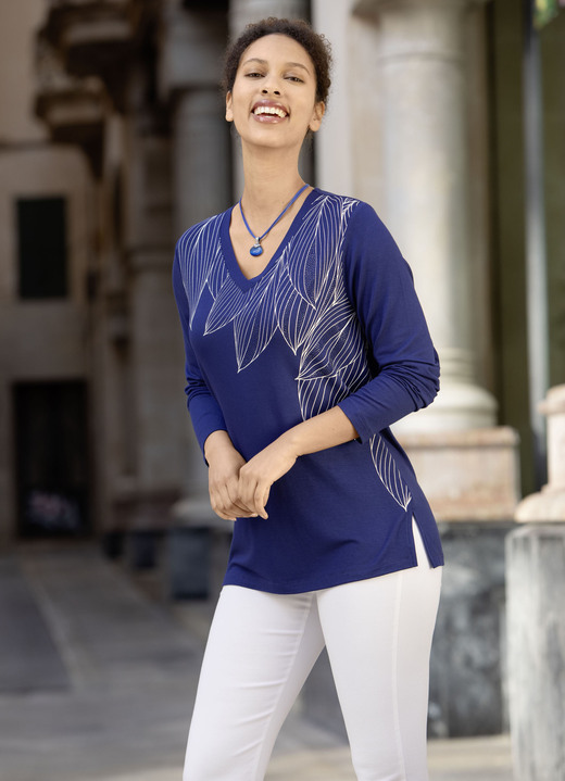 Blouses & tunieken - Shirt tuniek met leuke print Blouses & tunieken - Shirt tuniek met leuke print, in Größe 036 bis 054, in Farbe ROYALBLAU