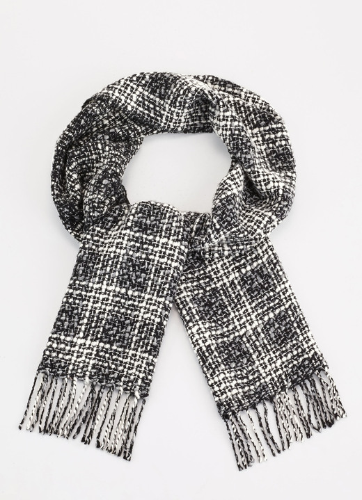 Sjaals - Sjaal met gedraaide franjes, in Farbe SCHWARZ-GRAU-BEIGE Ansicht 1