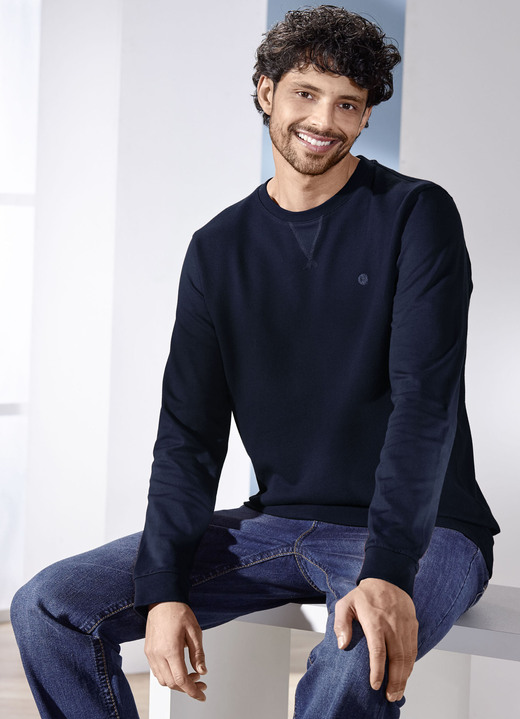 Sweatshirts - Sweatshirt in 3 kleuren, in Größe 3XL (64/66) bis XXL (60/62), in Farbe MARINE Ansicht 1