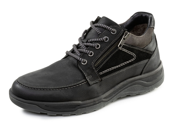Laarsjes - GINO GALANTE, gevoerde herenlaarzen, winterschoenen, met lamsvacht, in Größe 040 bis 046, in Farbe SCHWARZ Ansicht 1