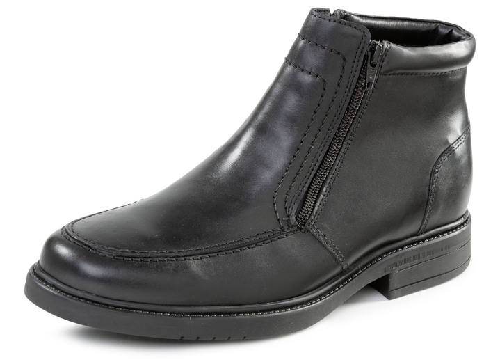 Laarsjes - GINO GALANTE, gevoerde heren enkellaarsjes, winterschoenen, met lamsvacht, in Größe 040 bis 046, in Farbe ZWART Ansicht 1