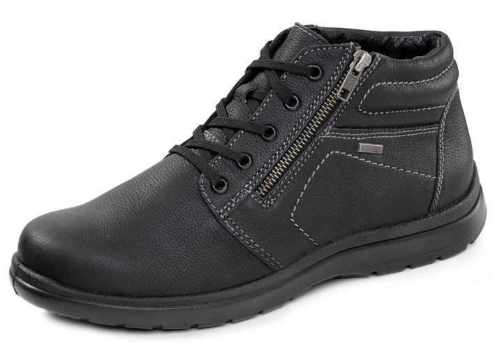 Laarsjes - GINO GALANTE, gevoerde herenlaarzen, winterschoenen, breedte H, met rits, in Größe 039 bis 046, in Farbe SCHWARZ Ansicht 1