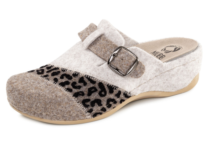 Huisschoenen - Mubb, klassieke damespantoffels, breedte H, met uitneembaar voetbed, in Größe 036 bis 042, in Farbe BEIGE Ansicht 1