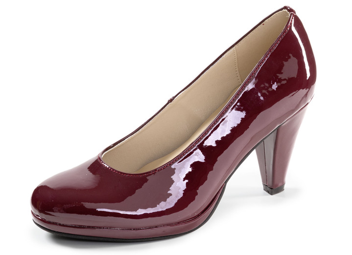 Pumps & ballerina's - Andrea Conti, chique damespumps, gemaakt van glanzend lakleer, in Größe 036 bis 042, in Farbe BORDEAUX Ansicht 1
