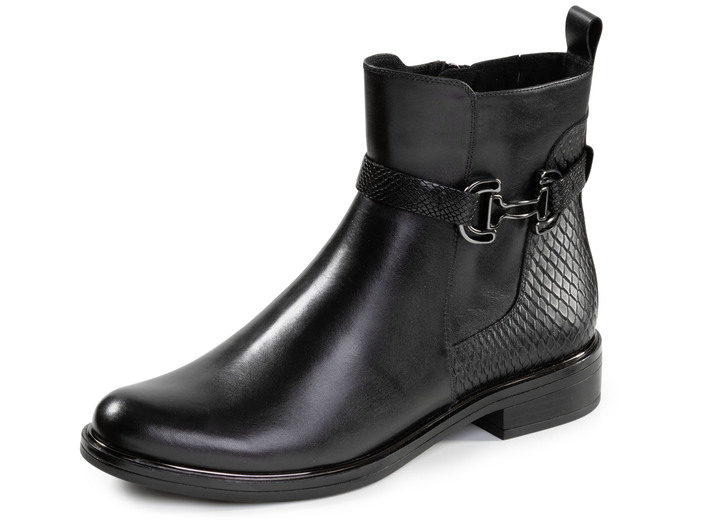 Laarzen & laarsjes - ELENA EDEN, chique dames enkellaarsjes, winterschoenen, breedte G, met rits, in Größe 3 1/2 bis 8, in Farbe SCHWARZ Ansicht 1