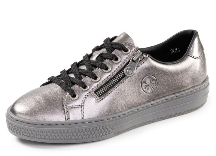 Instappers & veterschoenen - Rieker, modieuze damessneakers, met rits, in Größe 036 bis 042, in Farbe ALTSILBER Ansicht 1