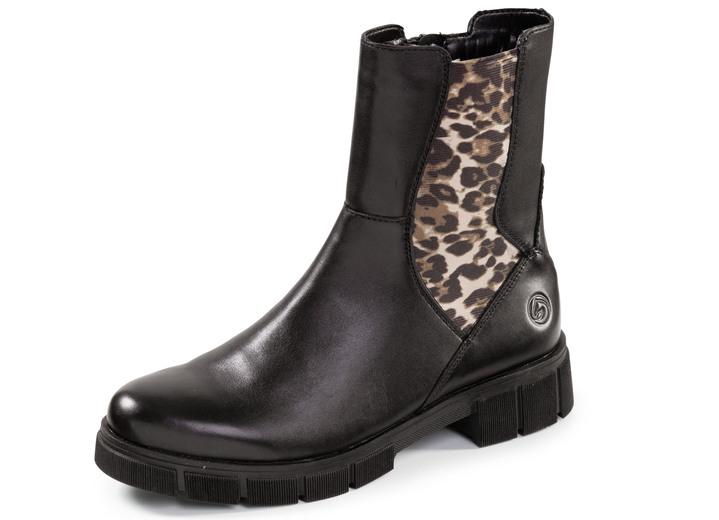 Laarzen & laarsjes - Remonte, modieuze dames enkellaarsjes, winterschoenen, breedte G, met rits, in Größe 036 bis 042, in Farbe SCHWARZ-BRAUN Ansicht 1
