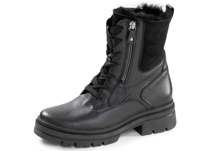Laarzen & laarsjes - Waldläufer, gevoerde dames enkellaarsjes, winterschoenen, breedte H, met lamsvacht, in Größe 3 1/2 bis 8, in Farbe ZWART Ansicht 1