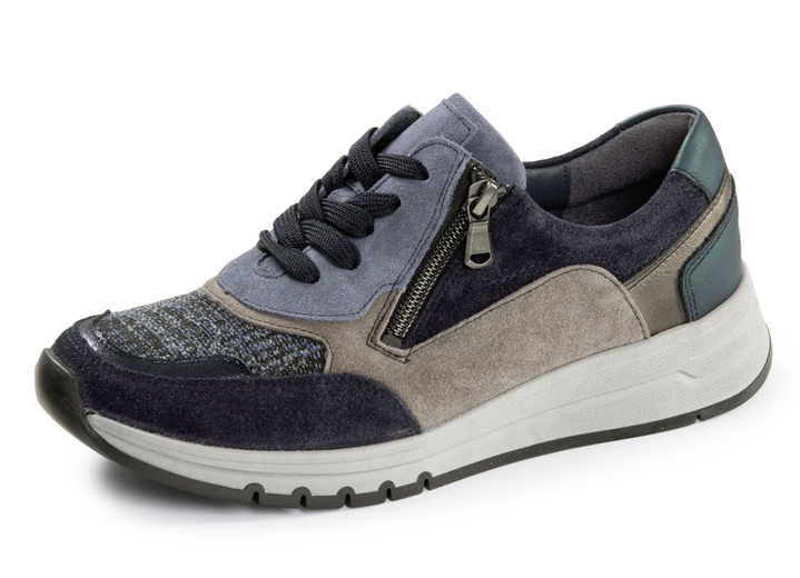 Instappers & veterschoenen - Waldläufer, comfortabele damessneakers, breedte H, met uitneembaar voetbed, in Größe 3 1/2 bis 8, in Farbe MARINE GRAFIET Ansicht 1