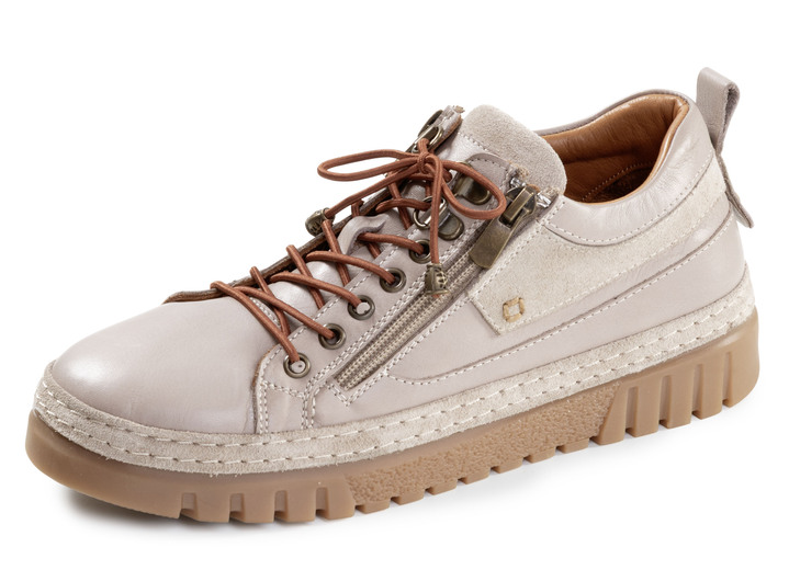Instappers & veterschoenen - Gemini, chique dames veterschoenen, breedte G, met uitneembaar voetbed, in Größe 036 bis 042, in Farbe KIESEL Ansicht 1