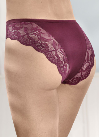 Laurina vierpack slips met elastische kanten bloemenprint